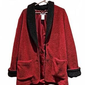 Real Comfort Teddy Bear Blanket Style Jacket size L Vintage